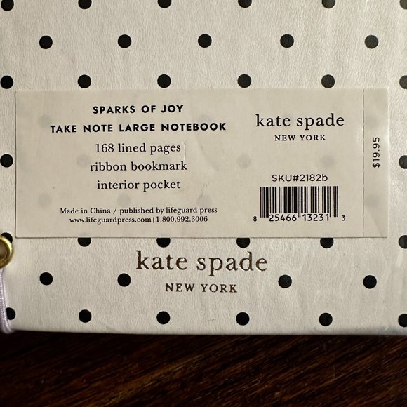 NWT kate spade Spark of Joy Take Note Large Notebook 'B' - Picture 4 of 6